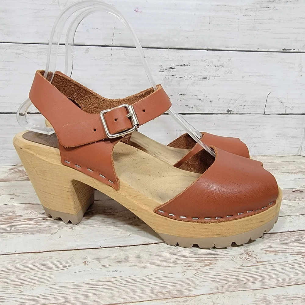 MIA Brown Leather Mules - Picture 11 of 11